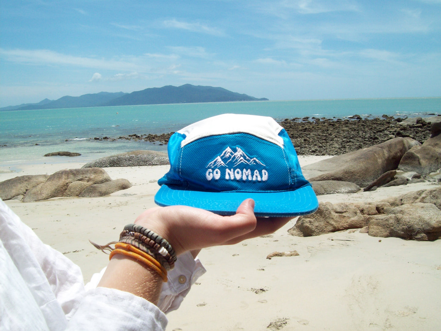 Sport Cap - White & Blue - Go Nomad